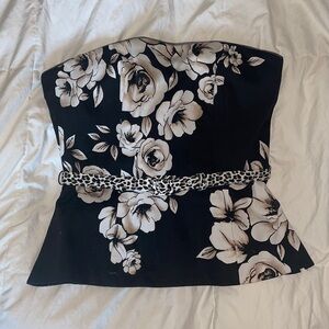 WHBM Floral Corset, Detachable cheetah belt, straps included!! 🔥 NWT